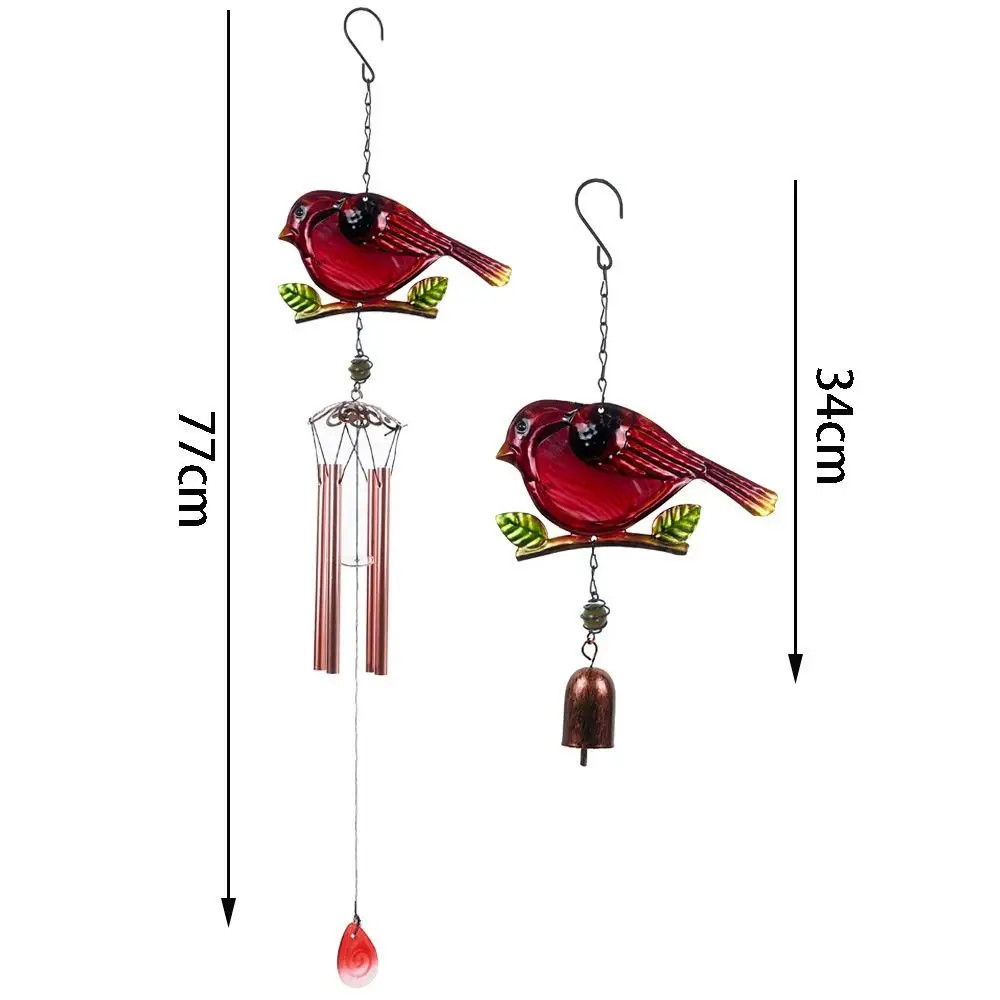 Engraçado pássaro Wind Chimes, Garden Wind Chimes, Vidro de metal pintado, Acessórios criativos