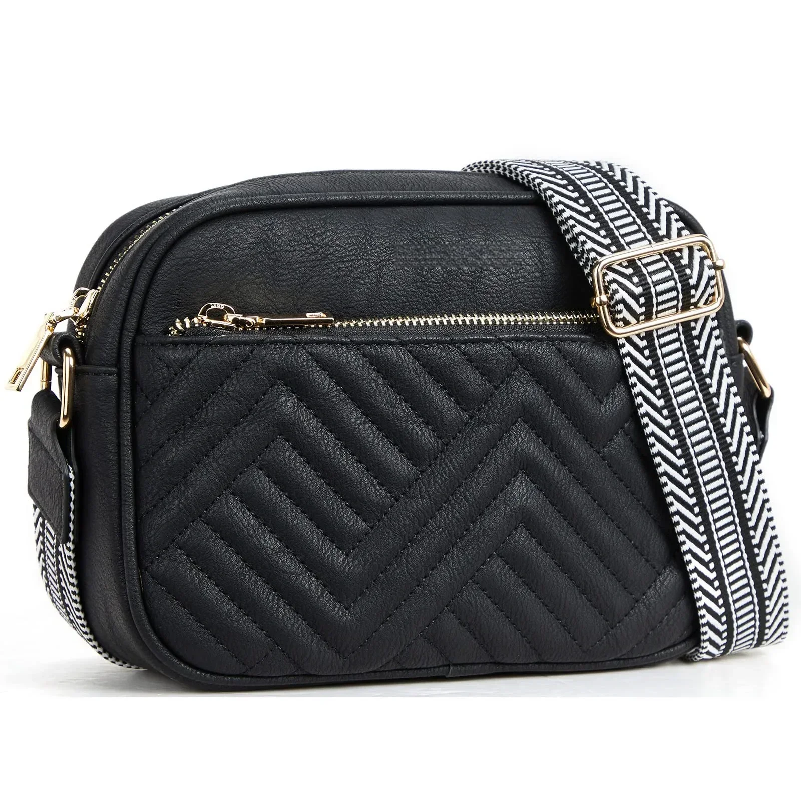 Hot Selling Quilted Embroidered Grid Colored Retro Shoulder Bag Zipper Shoulder Strap Crossbody Bag Wallet Small Square Bag