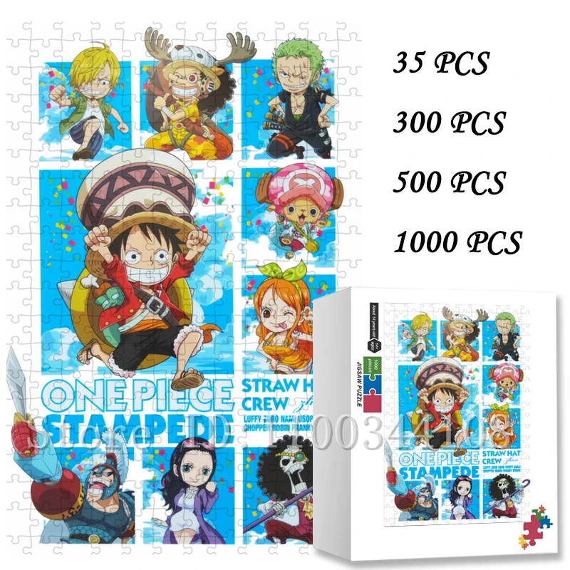 One Pieces Luffy Zoro Sanji Puzzles Cartoon Anime Characters Jigsaw Puzzles Parent-Child Interactive Game Toy