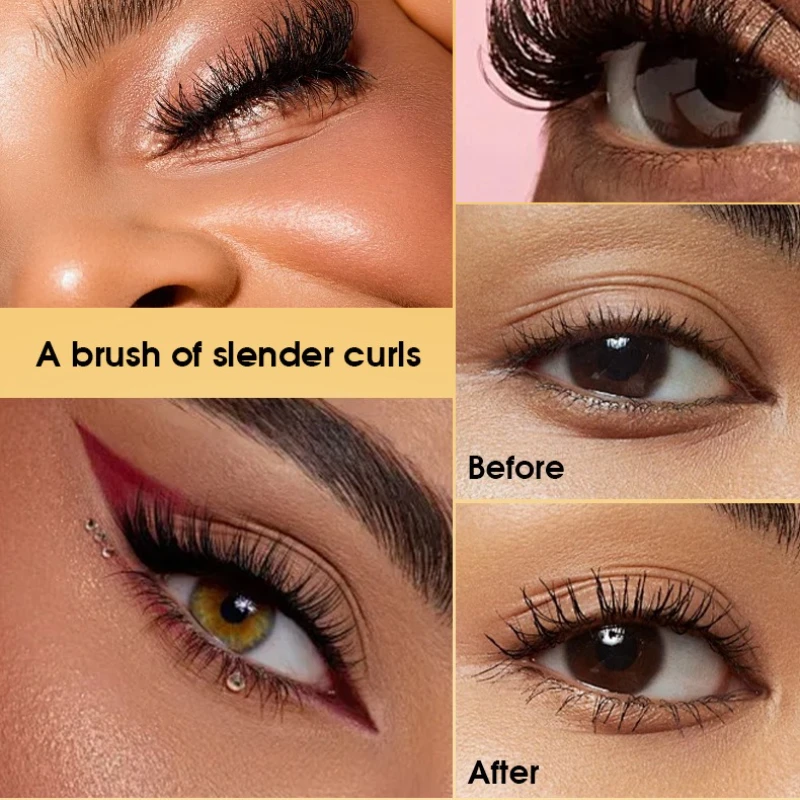 มาสคาร่ากันน้ำ สูตรเพิ่มความยาวและเพิ่มวอลลุ่ม ป้องกันการเลอะเปื้อน สำหรับขนตาโค้งงอนอย่างเป็นธรรมชาติ ติดทนนานตลอดวัน ไม่เป็นขุย เครื่องสำอาง