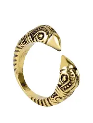 Retro Viking Open Raven Head Ring For Men Punk Adjustable Dragon Finger Rings Norse Runes Nordic Talisman Amulet Jewelry Gift