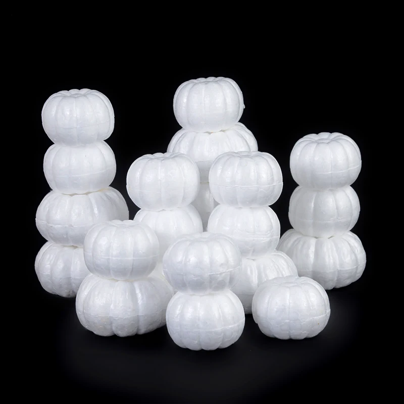 10pcs Foam Pumpkins Styrofoam Models Kids Handmade DIY Painting Pumpkins Crafts Halloween Party Decoration