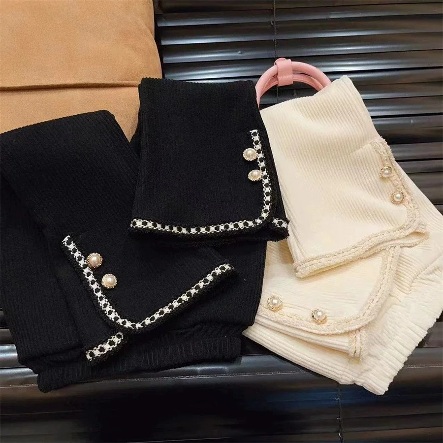 موضة الفتيات السراويل 2024 الخريف الشتاء زائد المخملية رشاقته السراويل الاطفال الملابس بناطيل كاجوال الفتيات سروال قصير دافئ #2