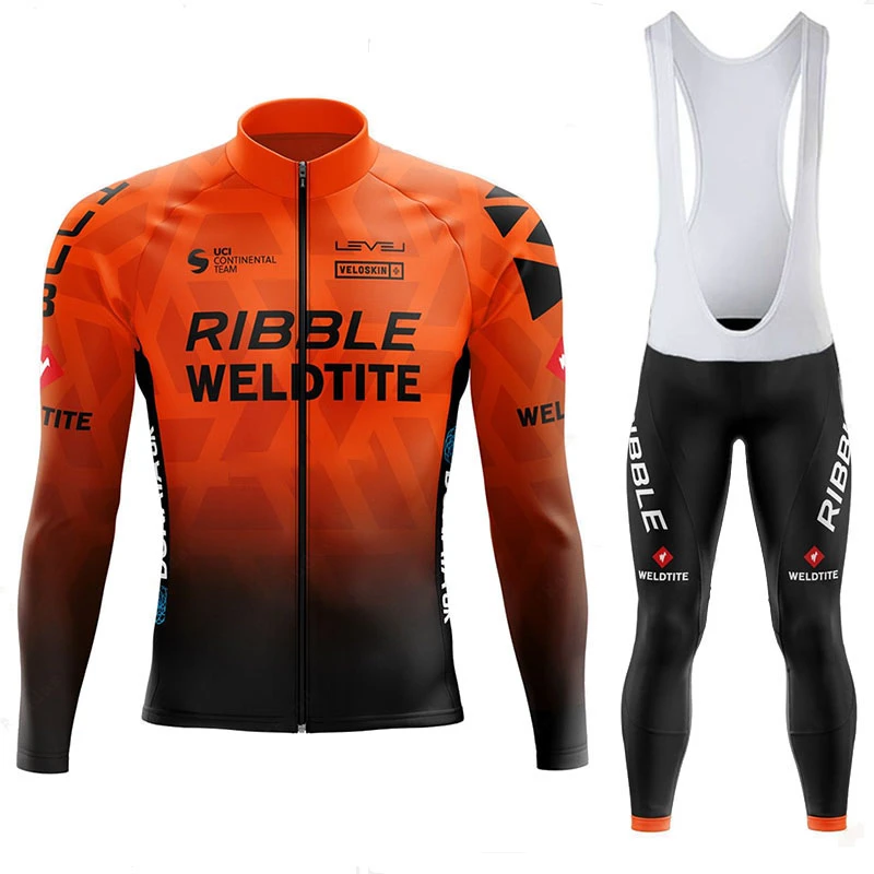 

Ribble Weldtite Autumn Cycling Jersey Set Long Sleeve Team Cycling Clothing Bike Uniform MTB Clothes Bicycle Wear Ropa Ciclismo