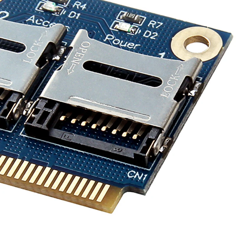Mini Pci-E Adapter 2 SSD HDD For Laptop Dual Micro- SD SDHC SDXC TF To Mini Pcie Memory Card Reader