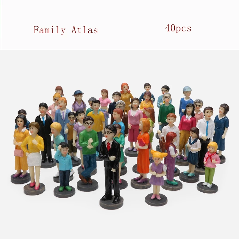 

resin figure mental psychological sand table game box court therapy family altal 40pcs/set