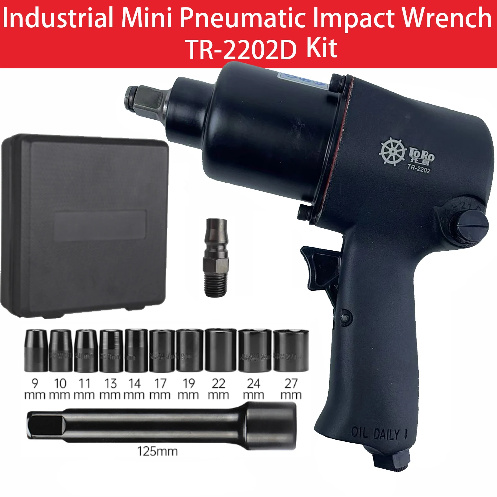 AhuHardware 1/2 High Quality Mini Pneumatic Impact Wrench Car Repairing Impact Wrench Tools Auto Spanners 7000 R.P.M