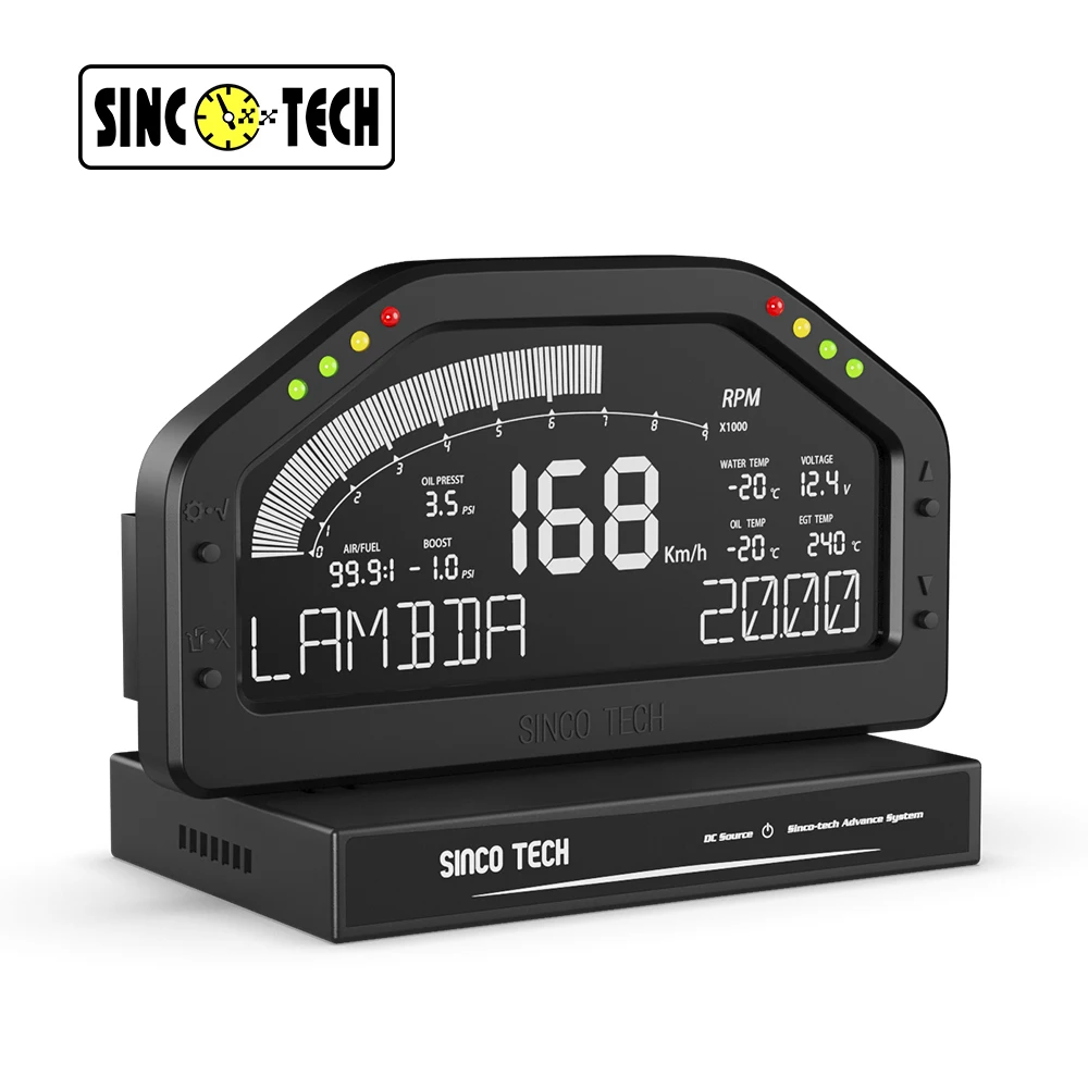 Wideband 7-Color Multifunctional Black Racing Dashboard With Sensor DO926WB