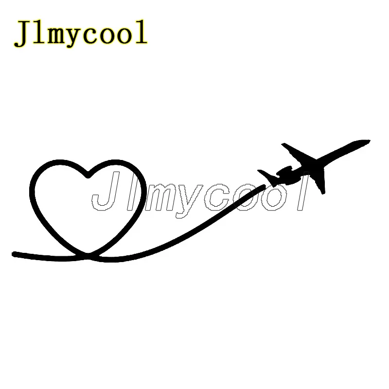 18.4cm*6.2cm Delicate Flying Plane Trail Of Heart Love Vinyl Car Sticker Clever Decal Diverse Graphical Decal Stcker