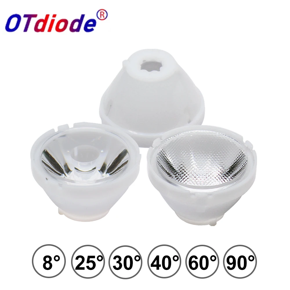 5-50 sztuk soczewek LED 1W 3W 5W XPE 3535 3030 XPG2 XT-E 21mm 8 25 30 45 60 90 stopni ostrość soczewki optyczne reflektor kolimator