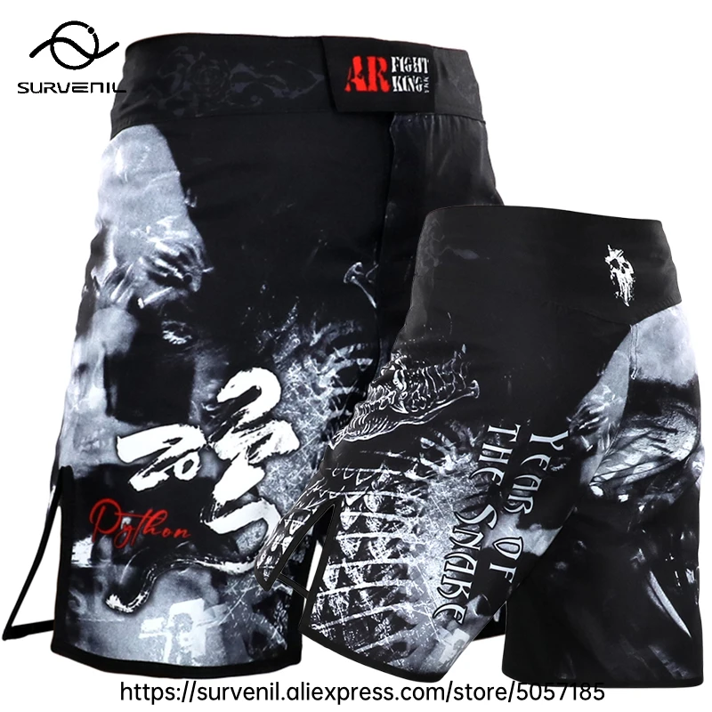 MMA Shorts Men Snake Fight Shorts Fighter BJJ Jiu-Jitsu Martial Arts Clothing Grappling Kickboxing Cage Boxing Training Pants