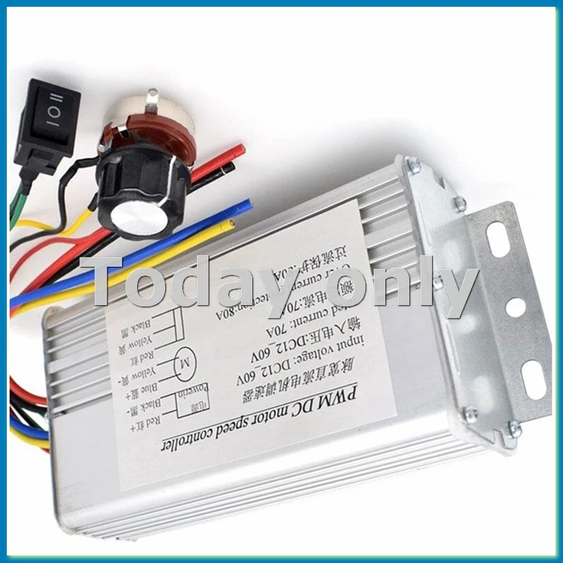 DC12V-60V 70A 4000W DC Motor PWM Speed Control Brush Controller Current Voltage Regulator for Electric Scooter Bicycle-VVNB