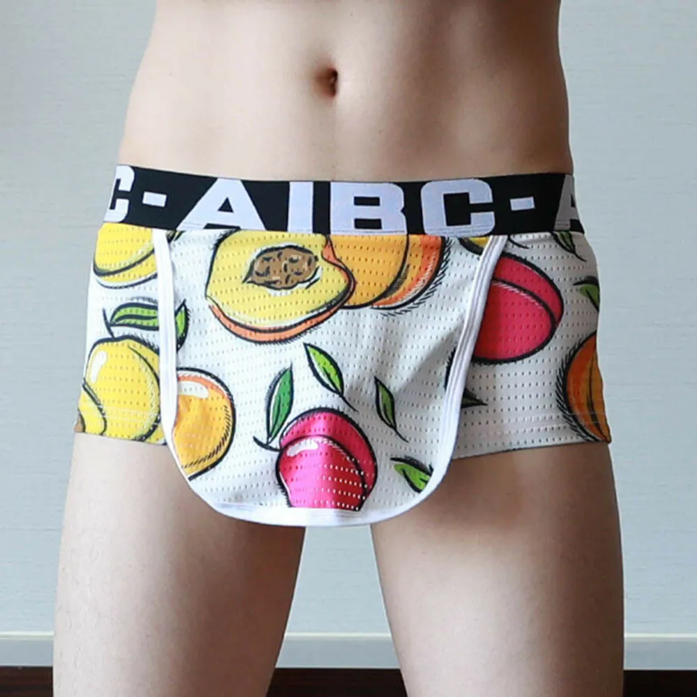 Underwear Men Open Crotch Cover Front Boxer Mens Arrow Shorts  Underpants Silk Smooth Briefs Underpants Men's Swim Shorts 2022