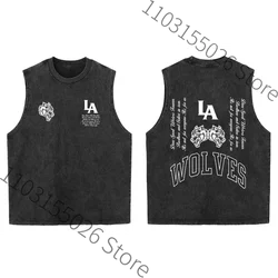 Darc Wolves Sport Vintage Washed Tops Tees Gym Bodybuiding Fitness Sleevess T Shirts Basketball Workout Crossfit Darcs Tank Tops