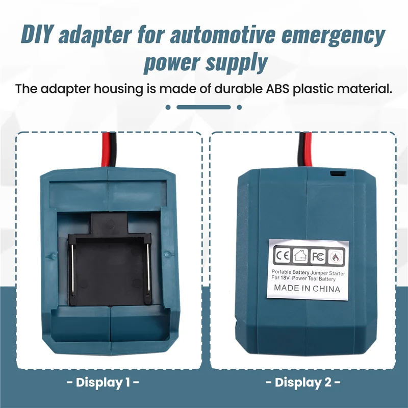 

Car Emergency Power DIY Adapter Automotive Igniter Jump Starter For 18V Li- Battery-AA70