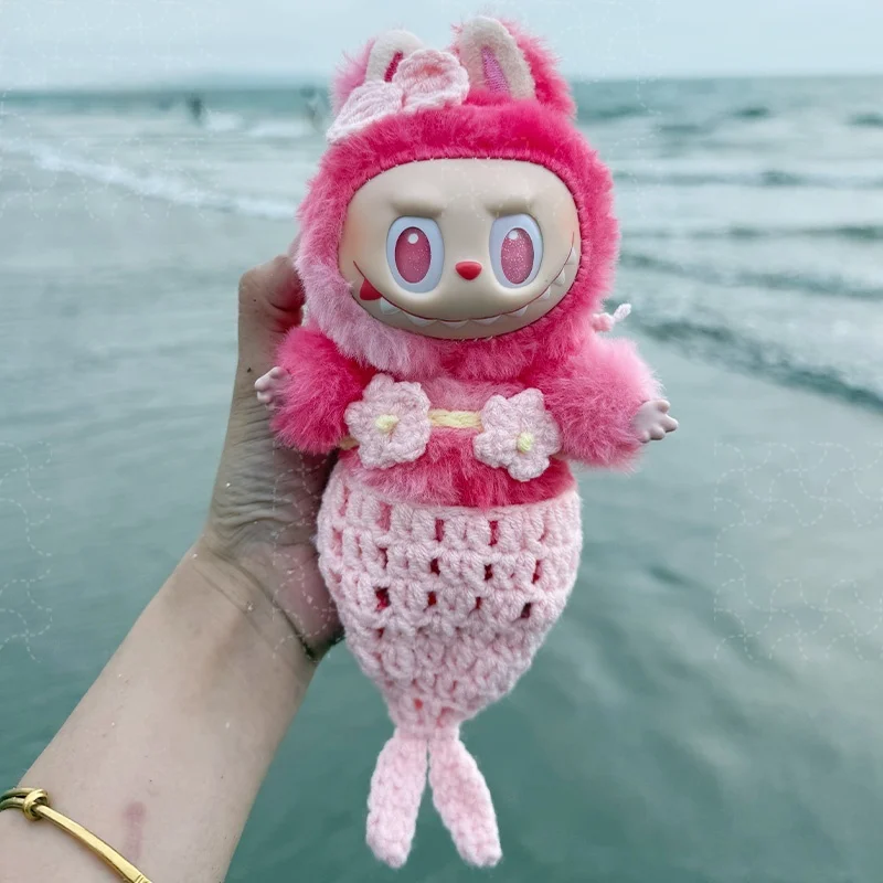 

Labubu Mermaid Doll Suit Set 7cm Sitting And Standing Posture Bikini One Tee Generation Cloth Doll Outfit ex Kids Clothes