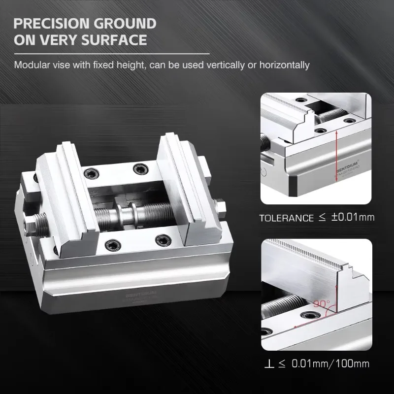 Selbstzentrierender Schraubstock für 5-Achsen-CNC-Bearbeitungszentren oder 5 seitliche Bearbeitungszentren mit Spannbereich 70 mm G210-ERO-80-ERO