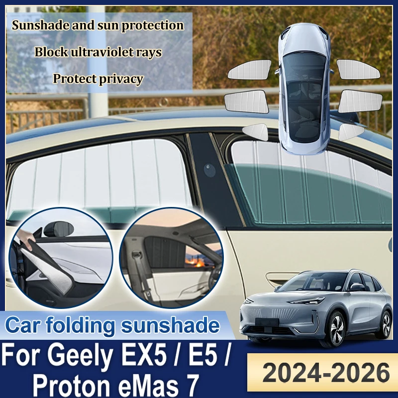 

Auto Sun Visor For Geely EX5 Galaxy E5 Proton e.MAS 7 2024 2025 2026 Sunshades Side Window Foldable Sun Shade Cover Accessories