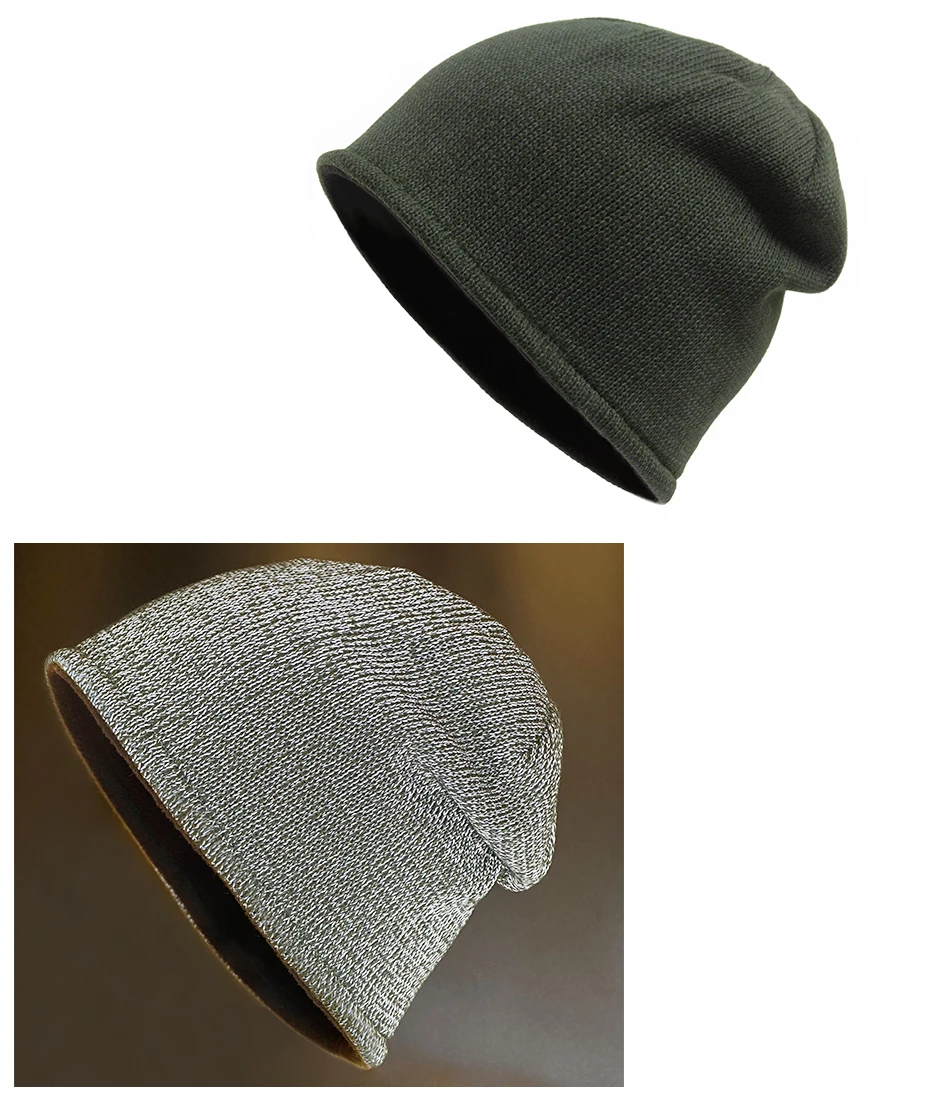 Neue Modische Nachtreflektierende Mütze Herbst Winter Beanies für Männer und Frauen Sport Outdoor Fleece-Gefütterte Strickmützen Warme Kappe Unisex – Detail 8