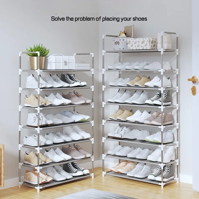 Combination shoe rack, simple household shoe cabinet with armrest, dustproof storage shoe rack, multi-layerassemblydoorshoe rack