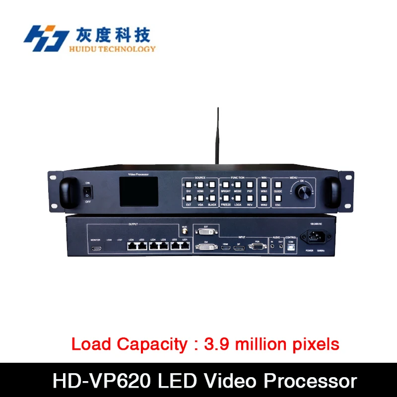 HD-VP620 is One Powerful 2-in-1 Controller , Video Processing and Sending Card ,Load Capacity is 3.9 million pixels , Support 4K