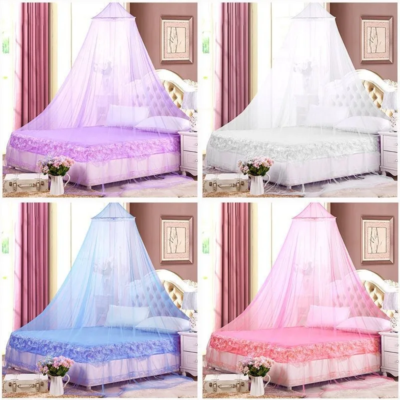 

Hung Dome Mosquito Net For Double Bed Summer Polyester Mesh Fabric Home bedroom Adults Hanging Decor