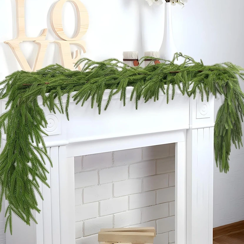 

Artificial plant Long vines green NewYear Christmas Pine tree Home board festival Outdoor Garden wreath Party Decor DIY gift box