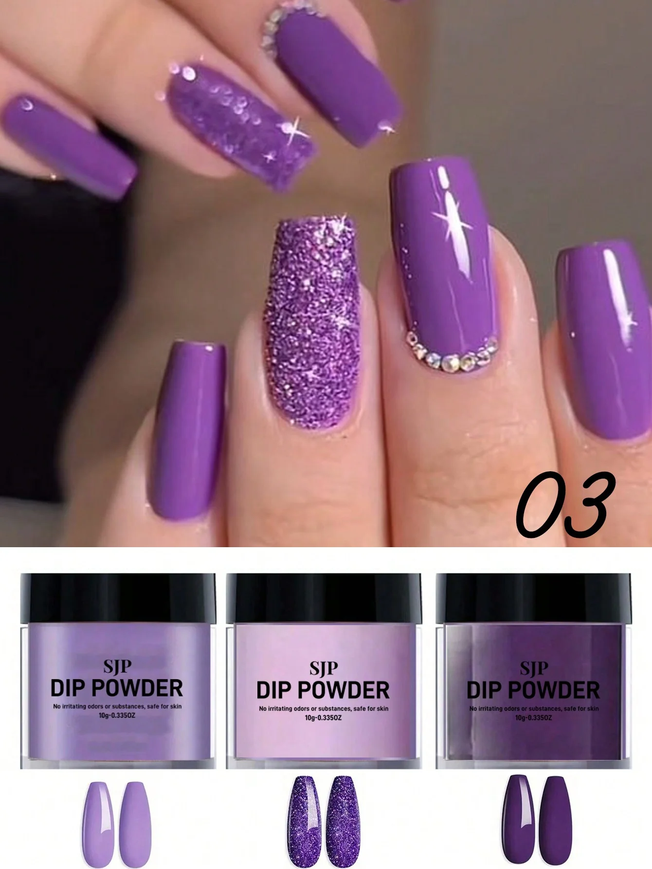 Set da 3 pezzi in polvere acrilica polimerica di cristallo per intaglio Punte per nail art 3D Generatore Sistema acrilico per punte di decorazione per nail art