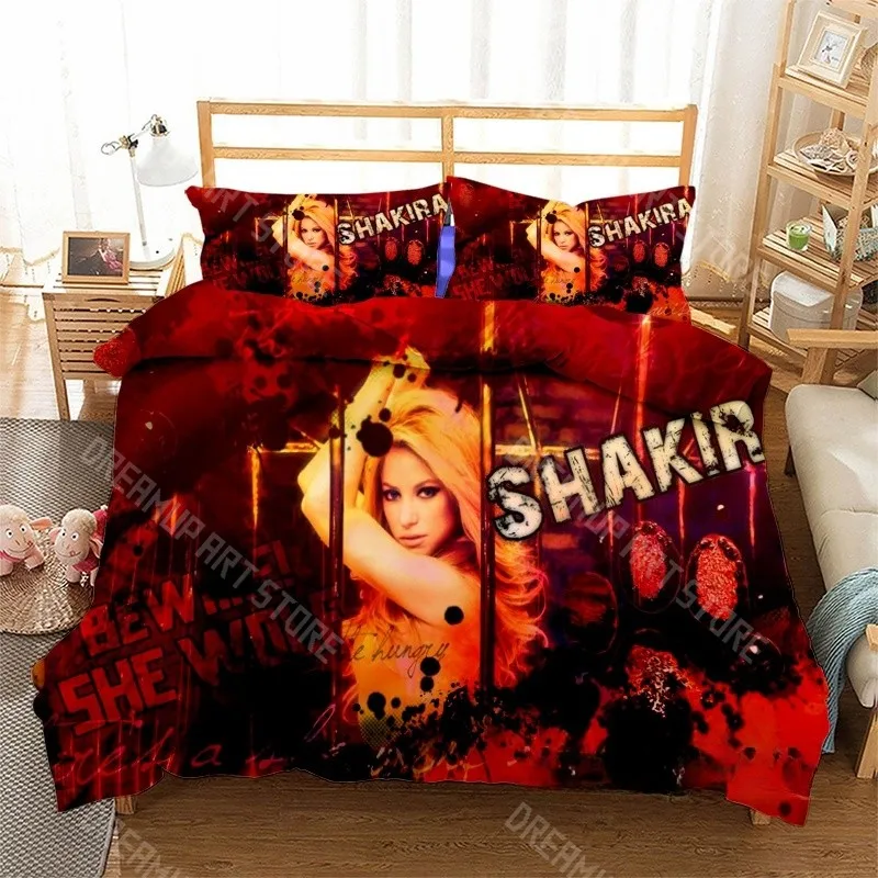 3D Printed S-Shakira Singer Bedding Set for Boys Girls Duvet Cover Pillowcase Twin Queen King Full Single Double Sizes