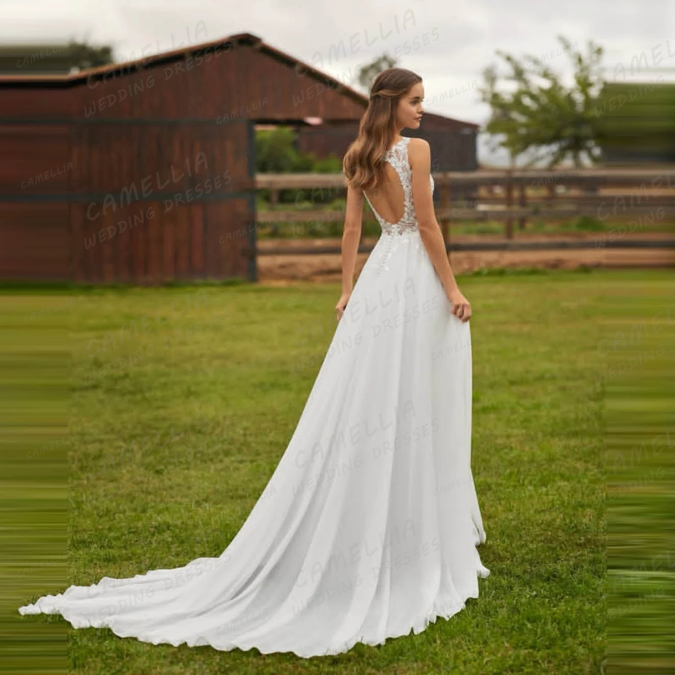 Graceful Wedding Dresses Women's A Line Applique Sleeveless Backless Bridal Gowns 2025 Vestidos Customized فساتين سهرة