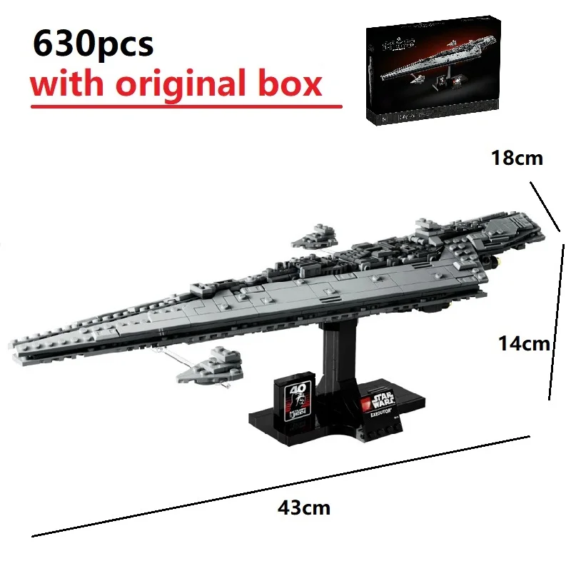 

With Original Box Compatible 75356 Model building blocks Executor Super Destroyer With lighting Children toys Birthday Christmas