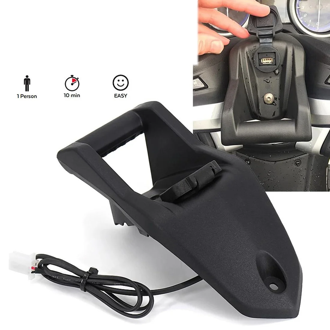 A73Q-Motorcycle USB Charging Port Holder Mount For T-Max 560 TMAX560 TMAX530 DX SX GPS Phone Navigation Bracket