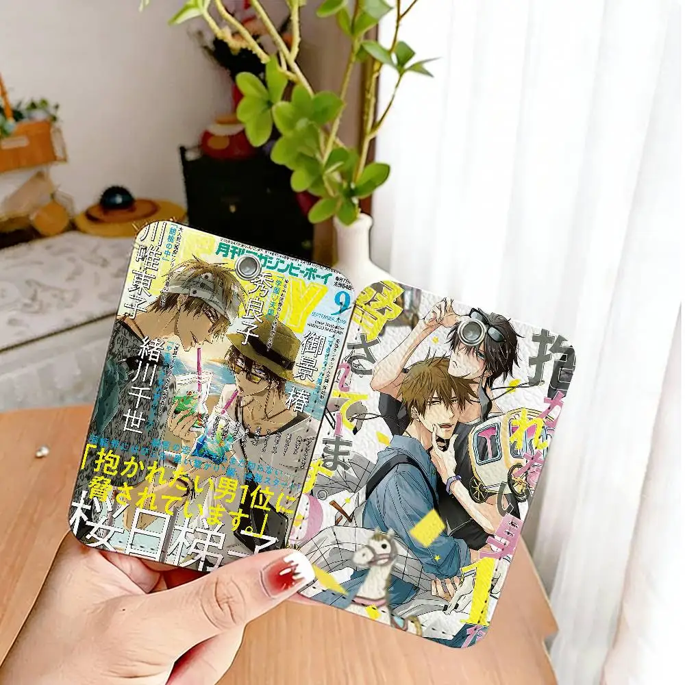 Dakaretai Otoko Odosarete Imasu Anime Rectangle Keychain Card, Badge Credit Card Holder, Student ID Card Holder, Bus Cards Cover