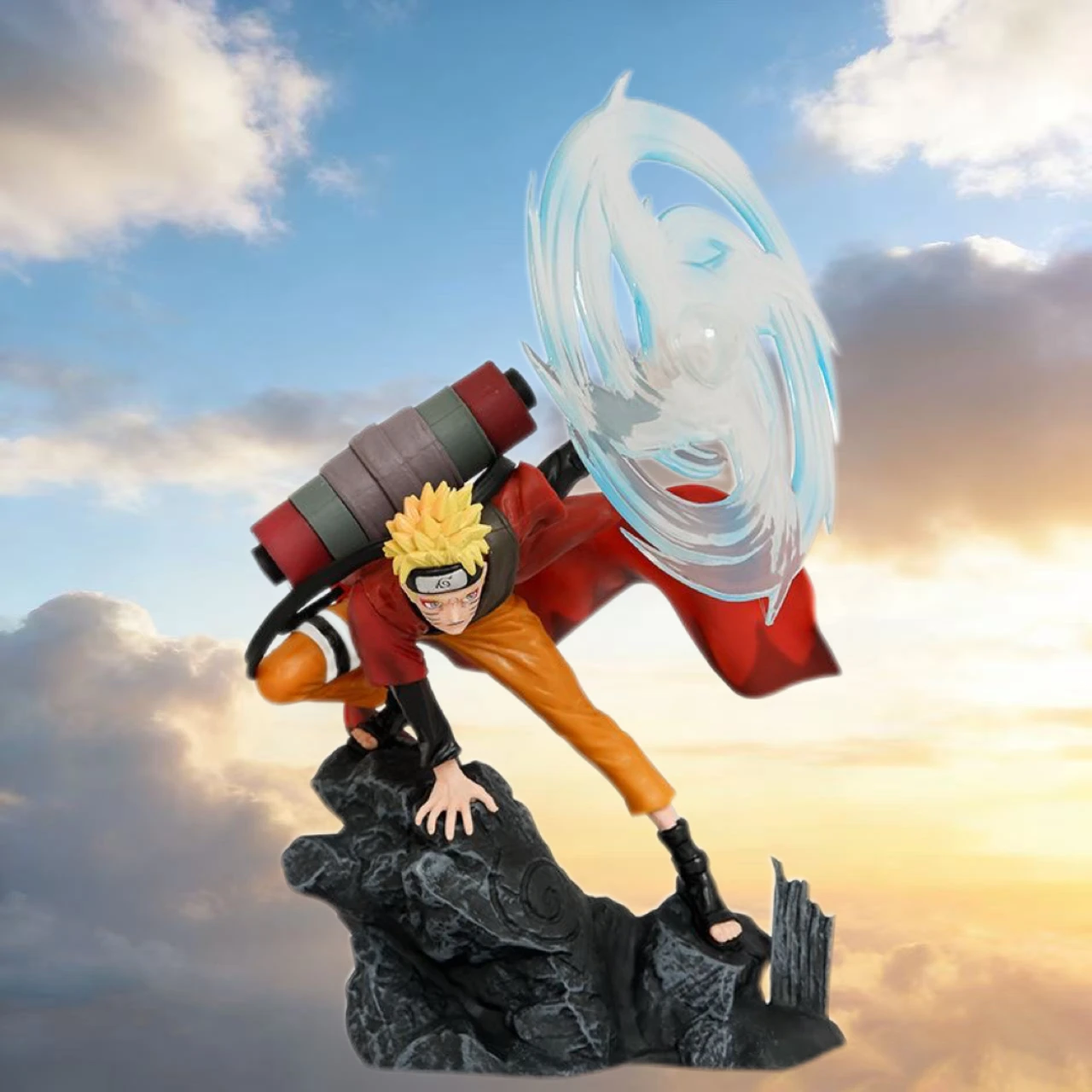 32,5cm/13 Zoll Naruto Anime Figur Naruto Uzumaki Rasengan Actionfigur Szenenmodell PVC Sammlerstück Desktop-Dekoration Spielzeug Geschenk