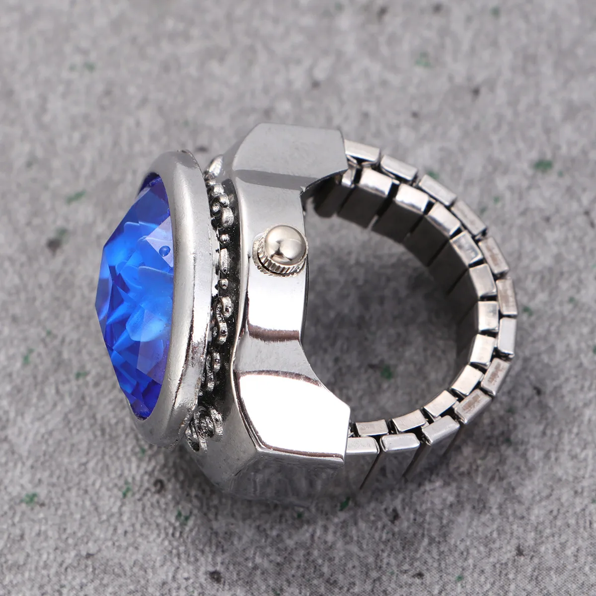Mini reloj de pulsera ovalado de cuarzo azul para hombre y mujer, ajustable, elástico, moderno, exquisito, idea de regalo.
