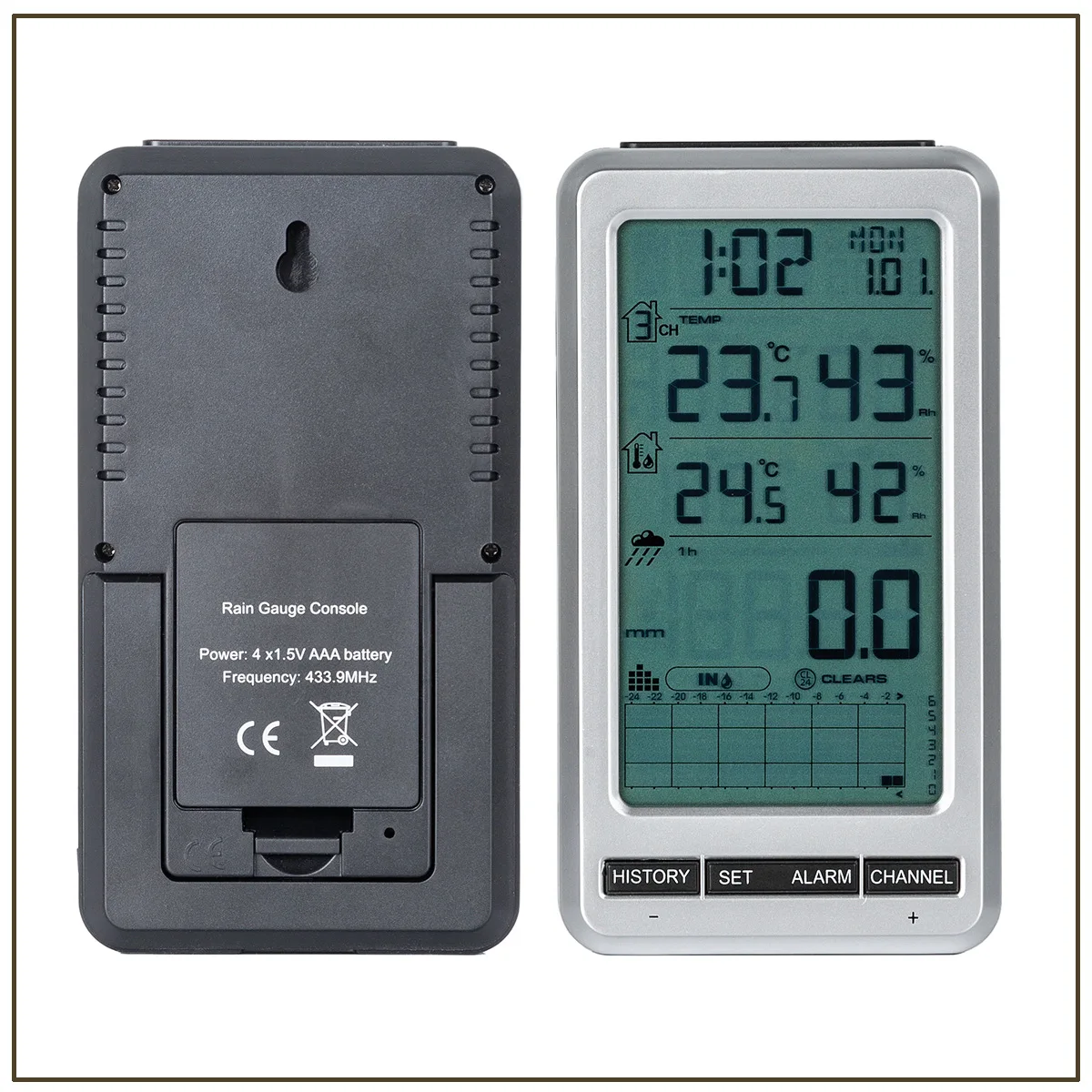 Stable Wireless Rain Gauge Large Diameter Self-dumping Temperature Monitoring Remote Warning Flood Control Agricultural Tool