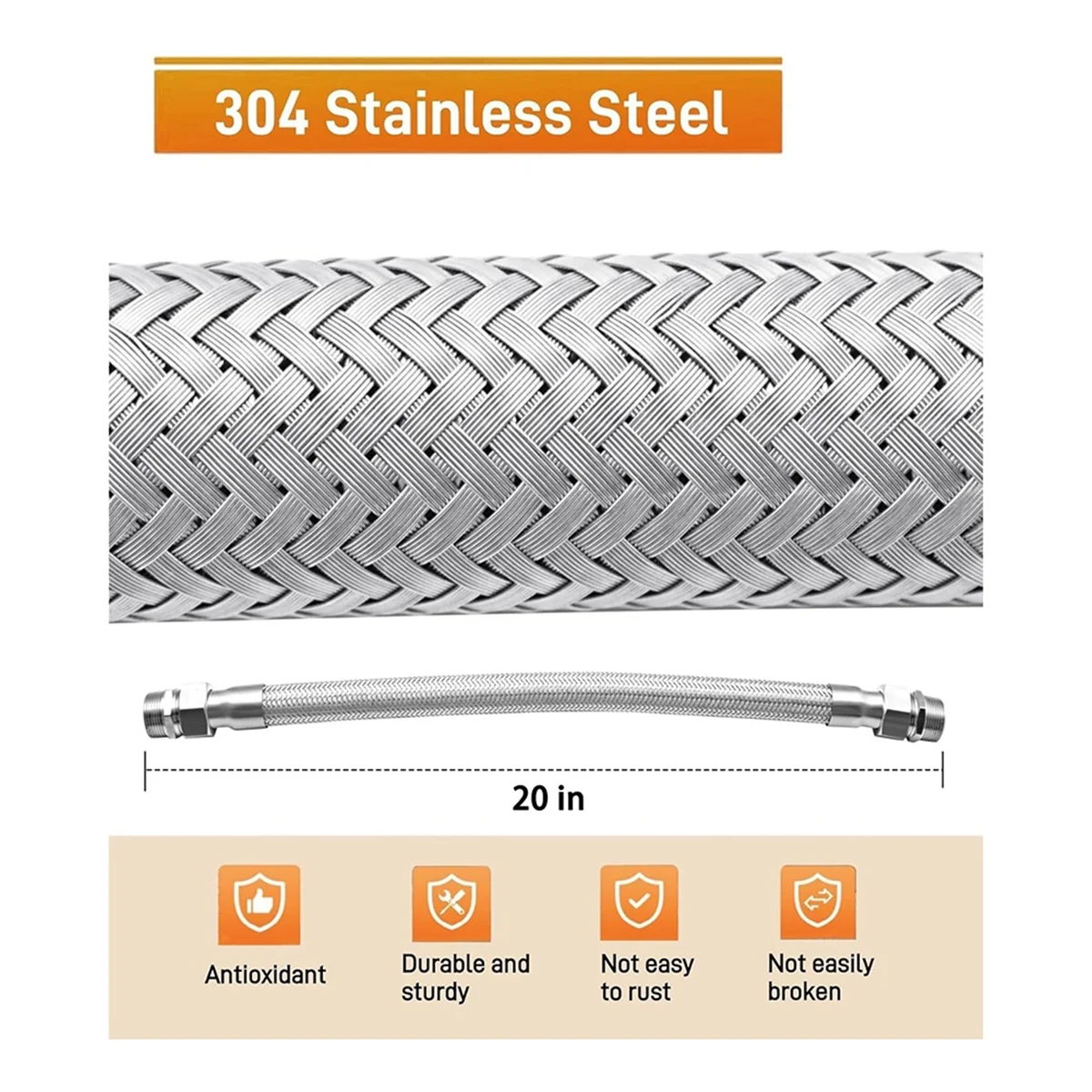 

Перемычка промышленного класса AA98, с наружной резьбой, длина 20 дюймов, 450 фунтов на квадратный дюйм и 750 ° Переходники F и штекерные 1/2 дюйма