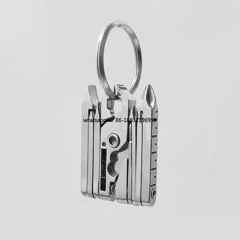 

Multifunctional keychain pendant folding repair universal gadget personalized creative stainless steel portable