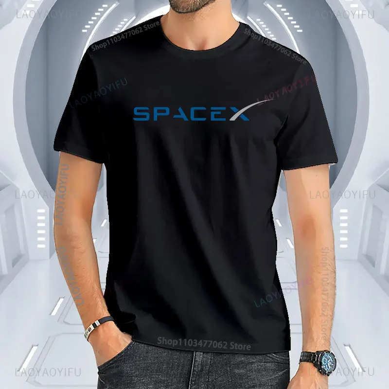 Men Clothing New SPACEX SPACE X LOGO ELON Design Printed T-Shirt Male Summer Cotton Unique Outdoors T Shirt Ropa Hombre