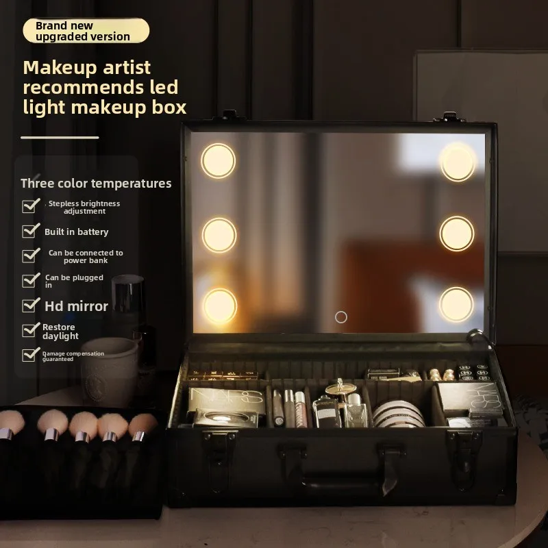 Large capacity portable cosmetics, skin care products storage box and makeup toolbox