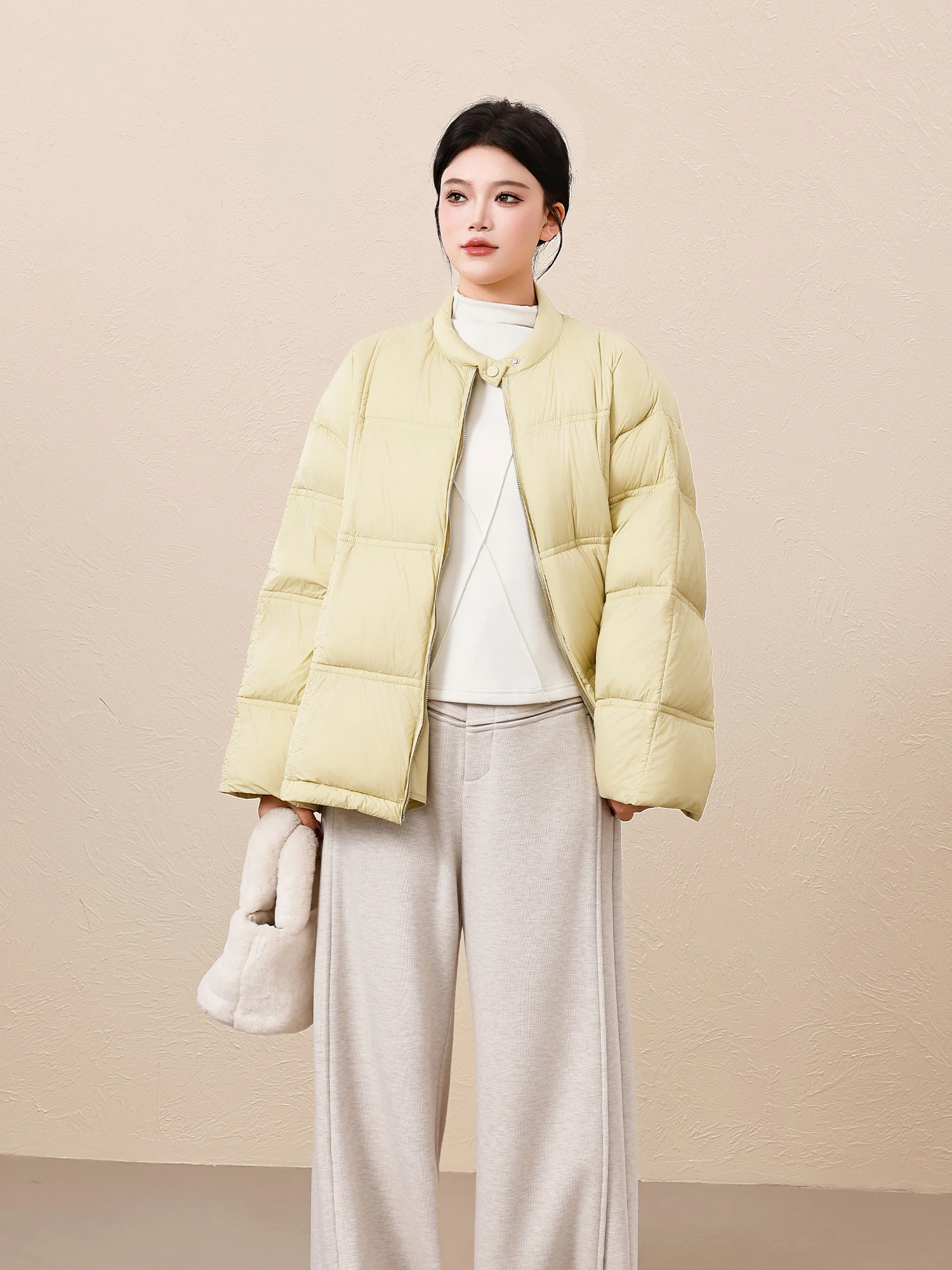 

Повседневная утепленная куртка-пуховик для женщин больших размеров, теплая, с воротником-стойкой, свободного кроя, зимняя верхняя одежда, версия Sli, Egg Sister View