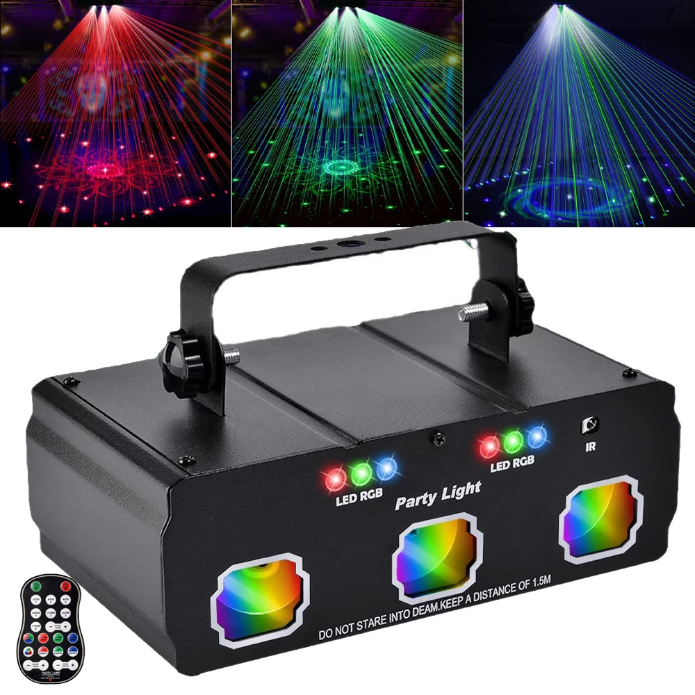 disco party lights dmx512 led projetor laser rgb iluminacao som ativado dj luz do palco luz lazer para casamento decoracao de casa 01