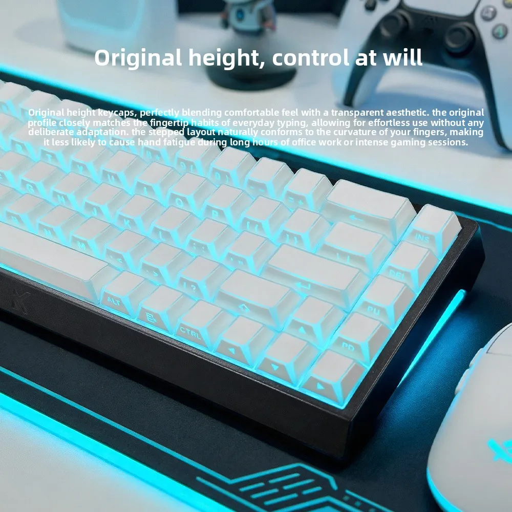 Original Height Gradient Light Edge Transparent PBT Five-Side Sublimation Mechanical Keyboard Keycaps