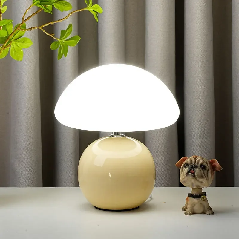 

Nice Mushroom Table Lamp Ceramic Atmosphere Night Lights Eye Protection Bedroom LED Light