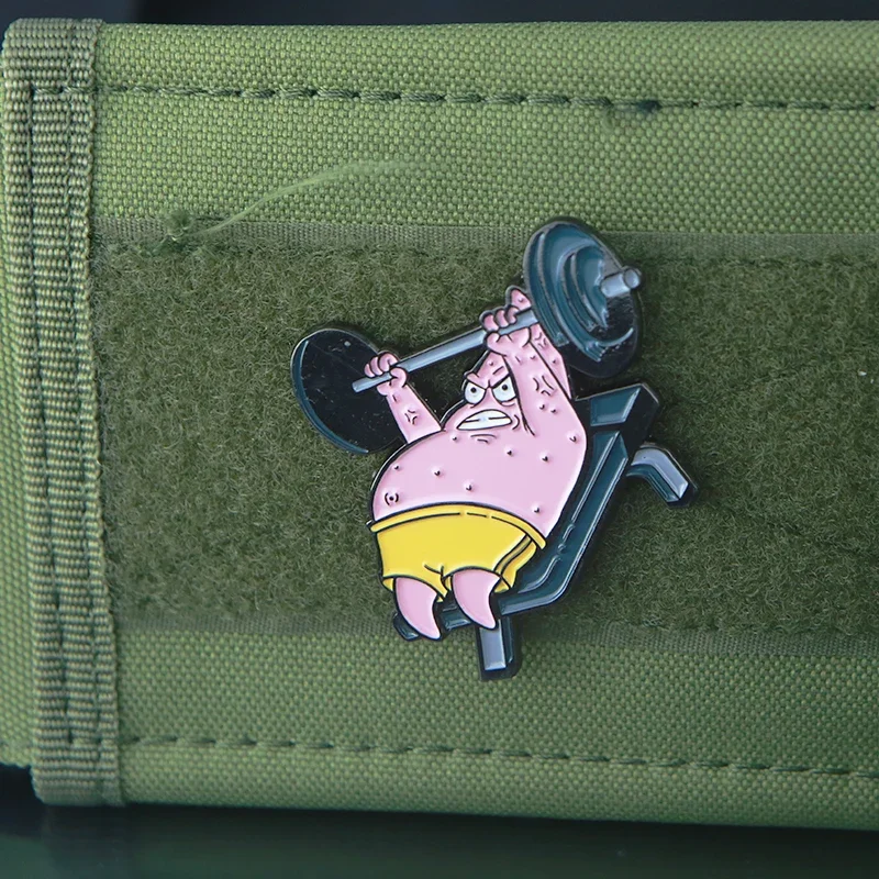 

Starfish Fitness Metal Backpack Tactical Stickers Cute Cartoon Animation Hook and Loop Patch 3D Fun Cute and Lovely Morale Badge