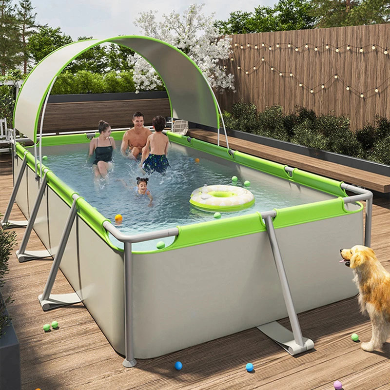 Sommer Schwimmen Pool Aufblasbare Große Pools Für Familie Mit Rutsche Aufblasbare Spielzeug Wasser Spiel Spiele Im Freien Baby Pool Hinterhof