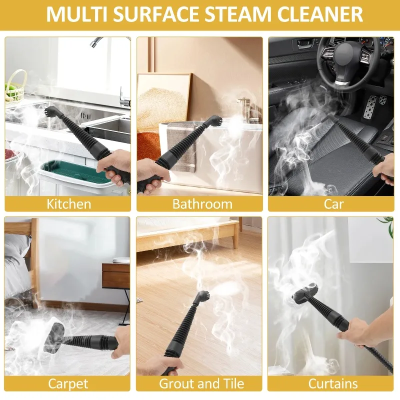 Handheld steam cleaner, equipped with a 13 piece high-pressure steam engine set, suitable for decoration, kitchen, and furniture