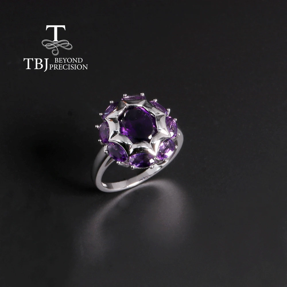 

Gorgeous multi-gemstone design Natural South African amethyst gemstone Ring S925 silver fashion women anniversary & banquet wear