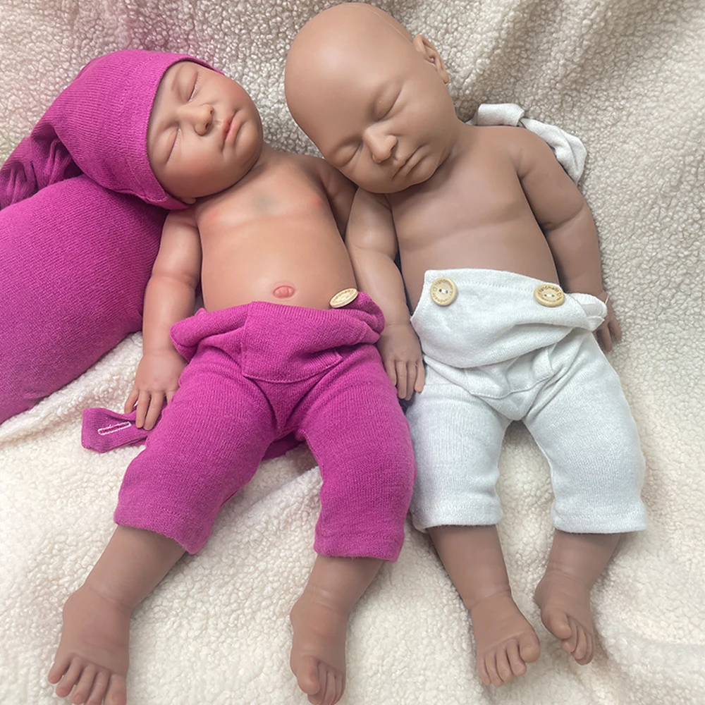 Soft 20 pouces full body silicone Reborn girl 3D painting réaliste joufflu nouveau - né bébé africain poupée ensemble pour collection peintre