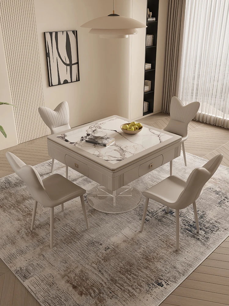 Products  Dining Table Double-Use Multifunctional Acrylic Suspension Dining Table and Chair Household Mute Mahjong Machine